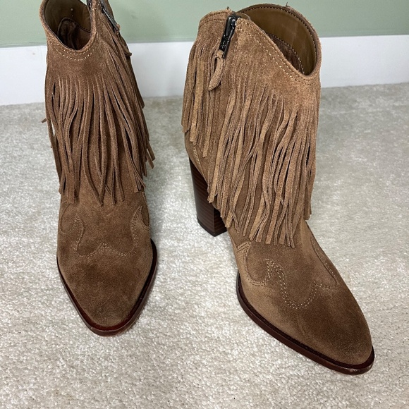 Sam Edelman Suede Western Ankle Boots - Picture 2 of 7